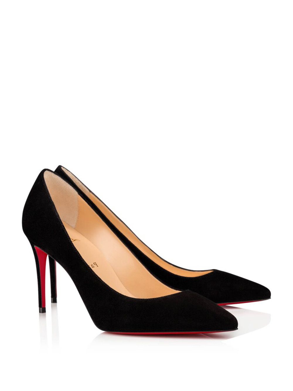 Christian Louboutin Elegant Black Suede Pumps with Signature Red Sole