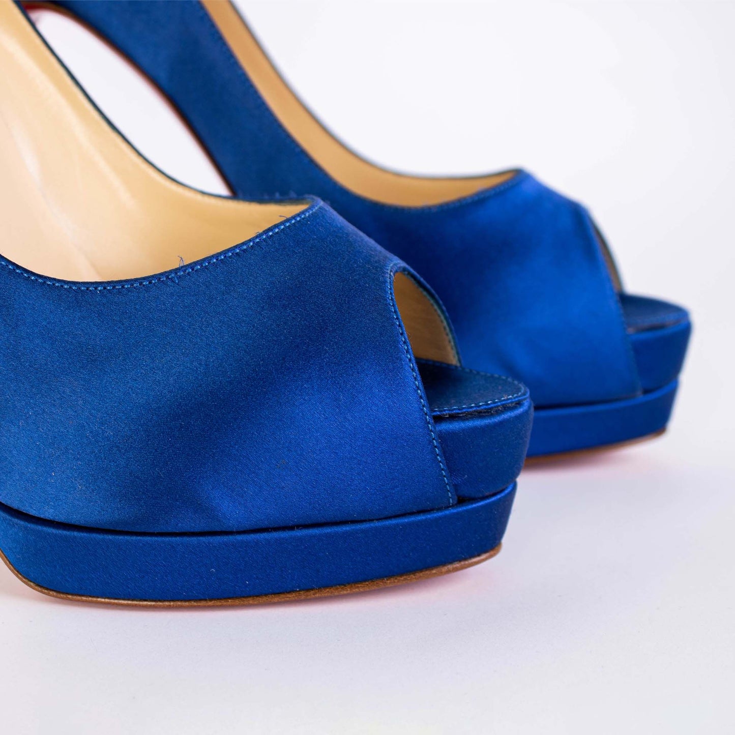 Christian Louboutin Elegant Blue Satin Altadama Pumps