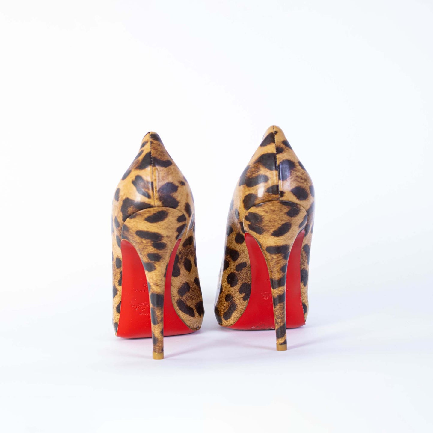 Christian Louboutin Elegant Leopard Print Leather Pumps