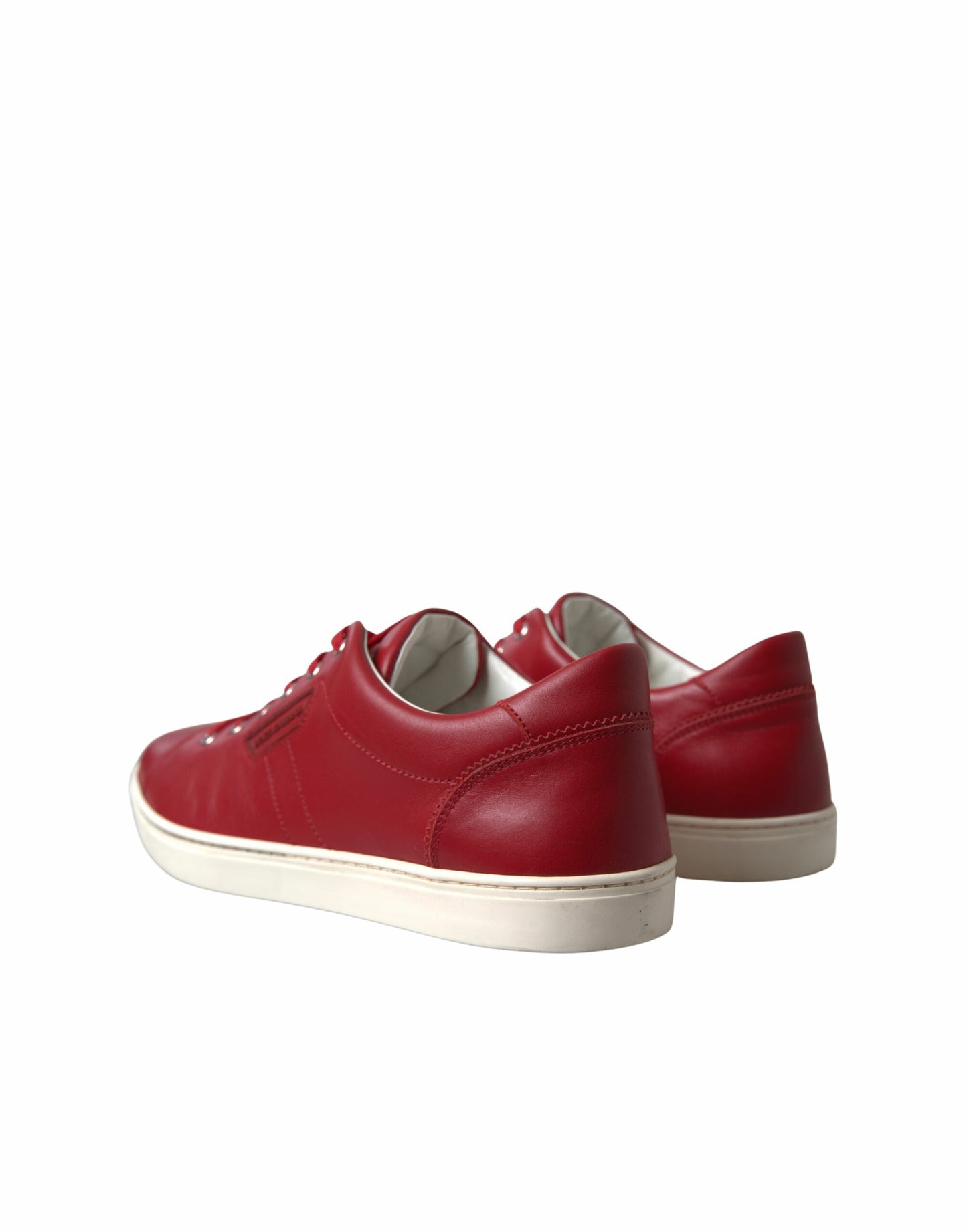 Dolce & Gabbana Elegant Red Leather Low Top Sneakers