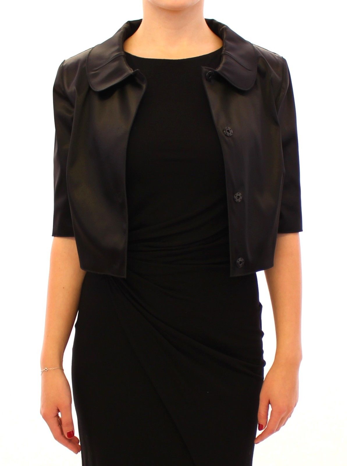 Dolce & Gabbana Elegant Black Stretch Bolero Shrug Jacket