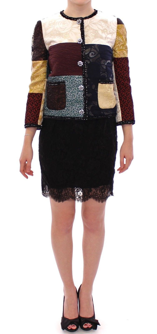 Dolce & Gabbana Elegant Multicolor Crystal Jacket Coat