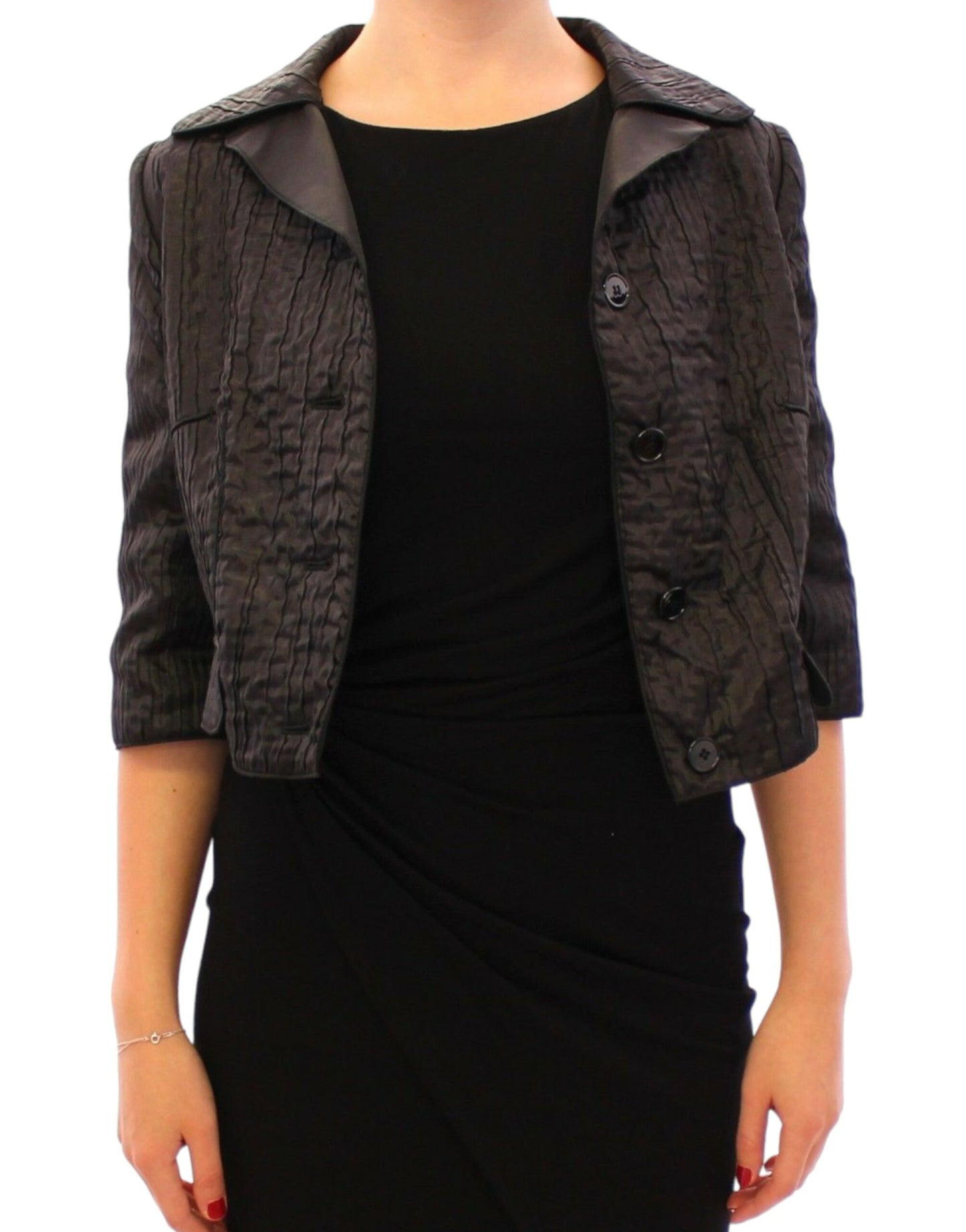 Dolce & Gabbana Black Short Bolero Shrug Jacket Coat