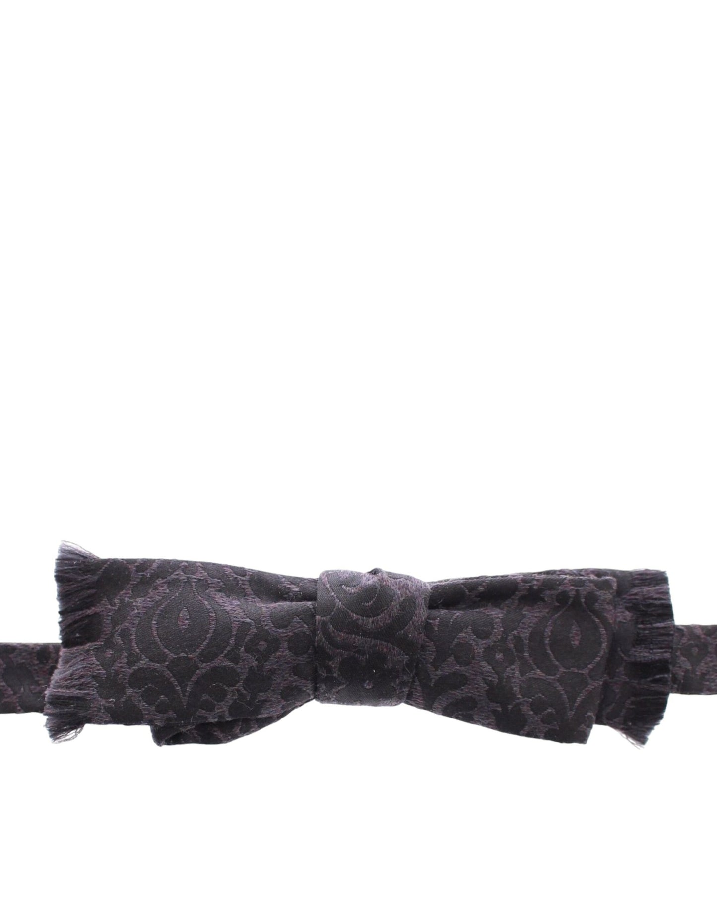 Dolce & Gabbana Gray Black Wool Silk Bow Tie