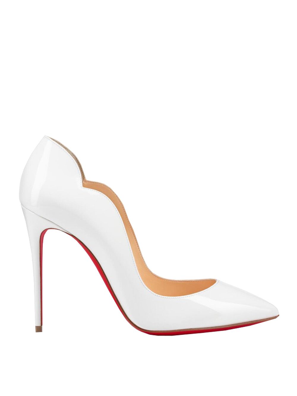 Christian Louboutin Sophisticated White Leather Pumps with Iconic Red Sole