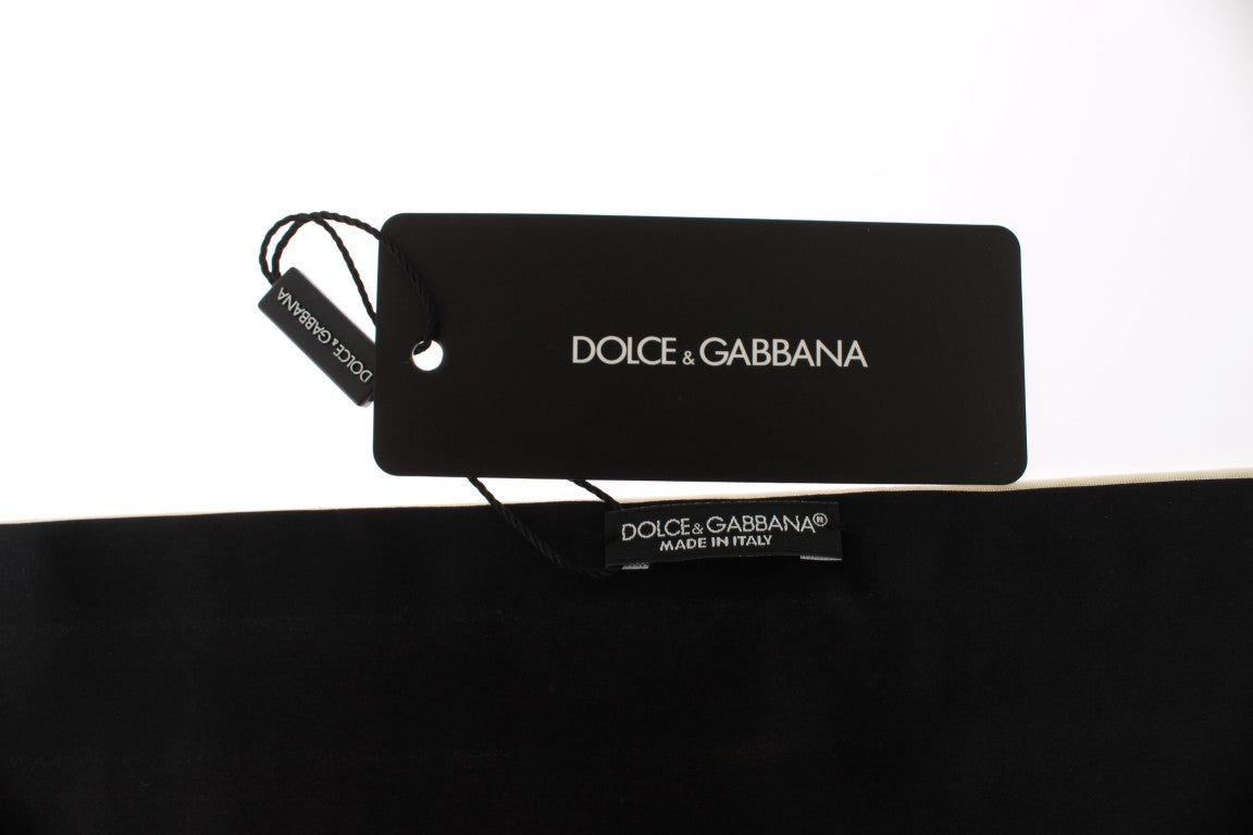 Dolce & Gabbana White Wide Belt Silk Cummerbund