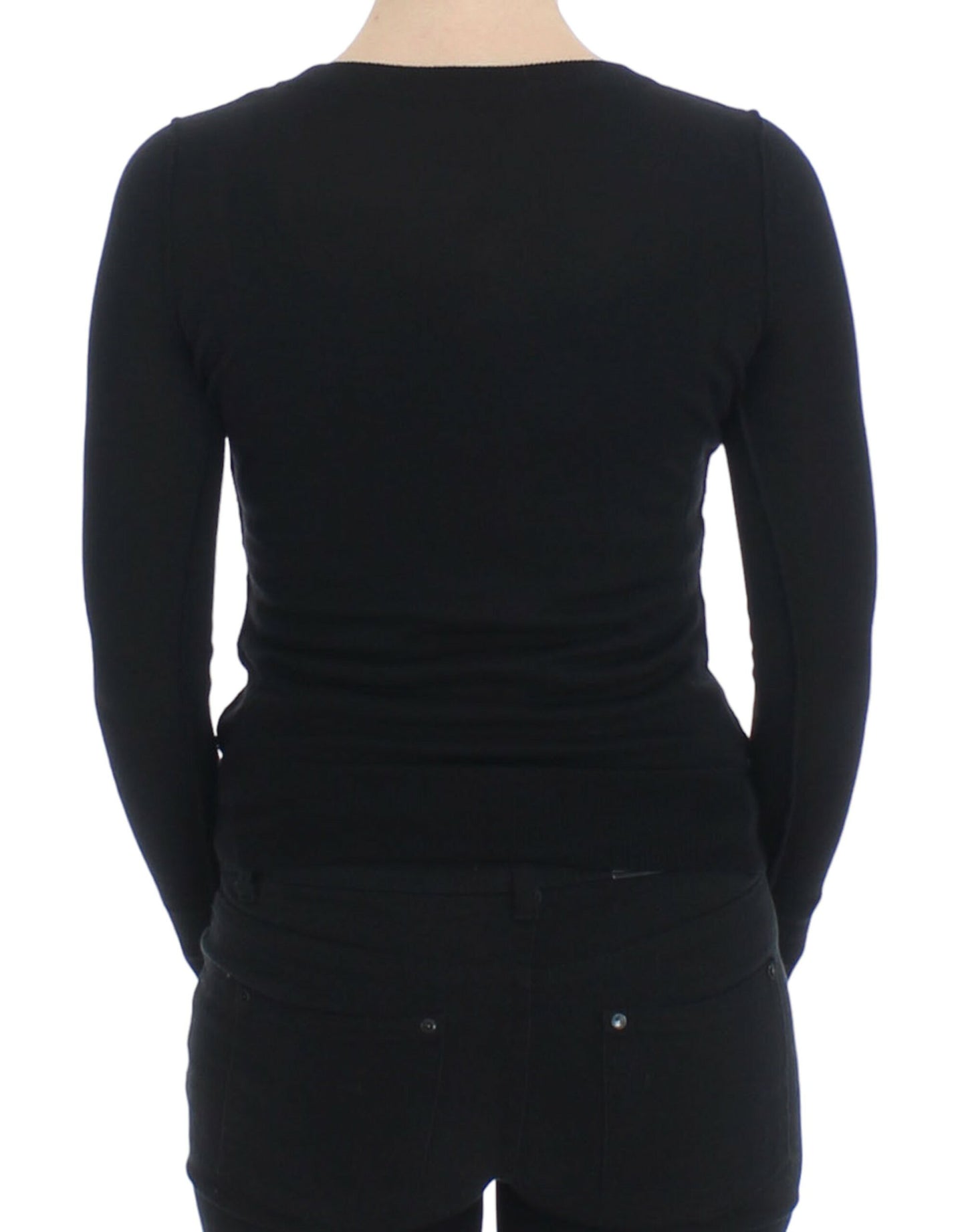 Dolce & Gabbana Black Wool Crewneck Sweater Pullover Top