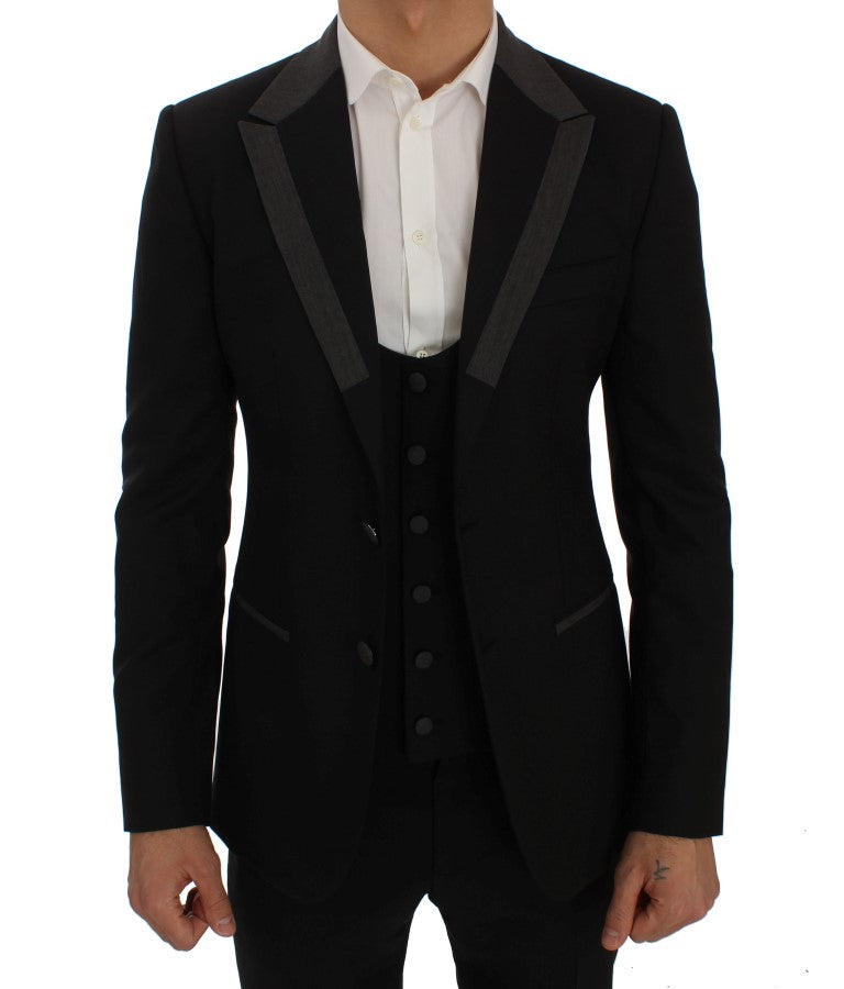 Dolce & Gabbana Elegant Slim Fit Black Wool Blazer