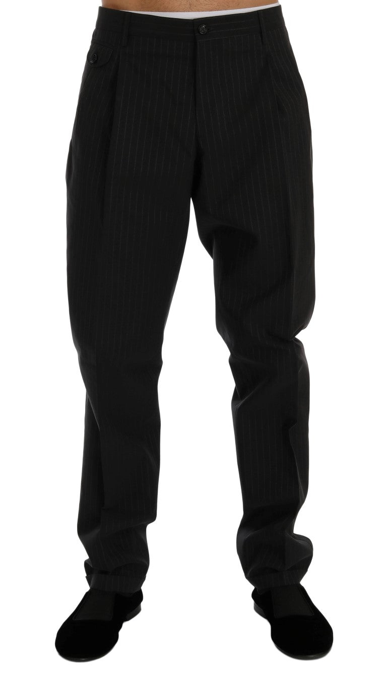 Dolce & Gabbana Elegant Striped Straight Fit Dress Trousers