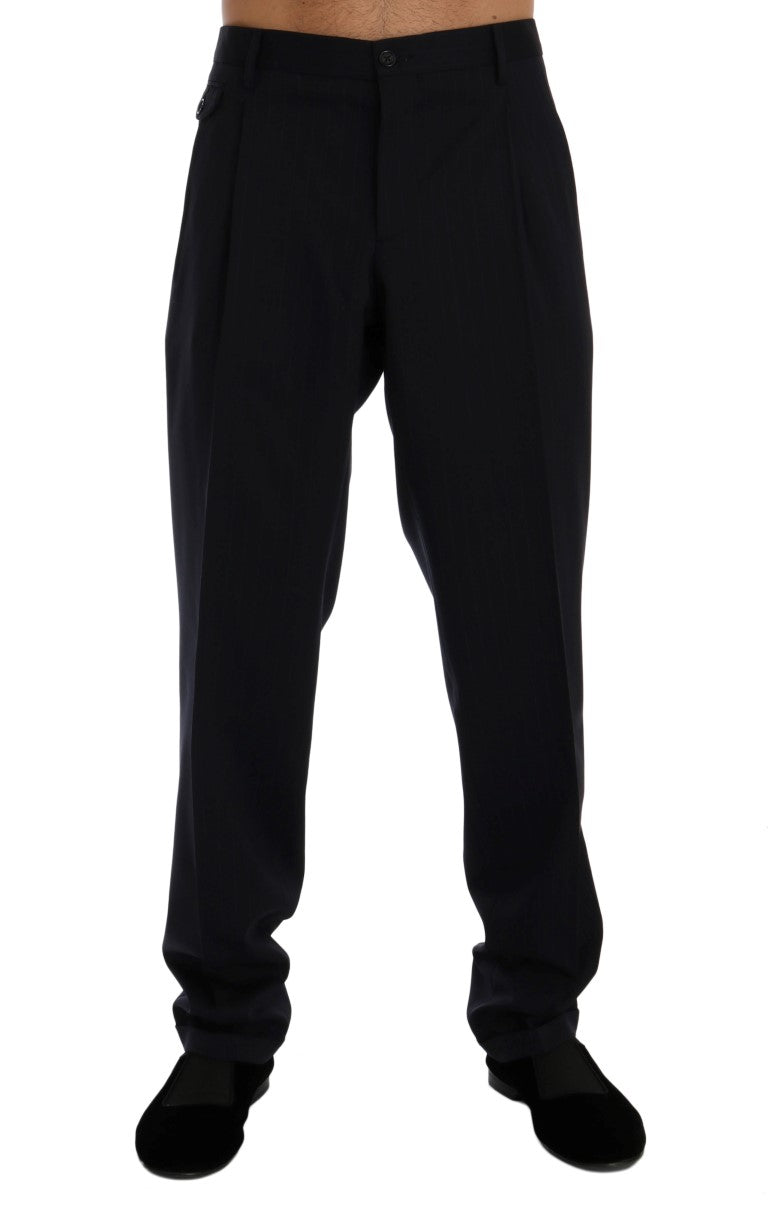 Dolce & Gabbana Elegant Straight Fit Striped Dress Trousers