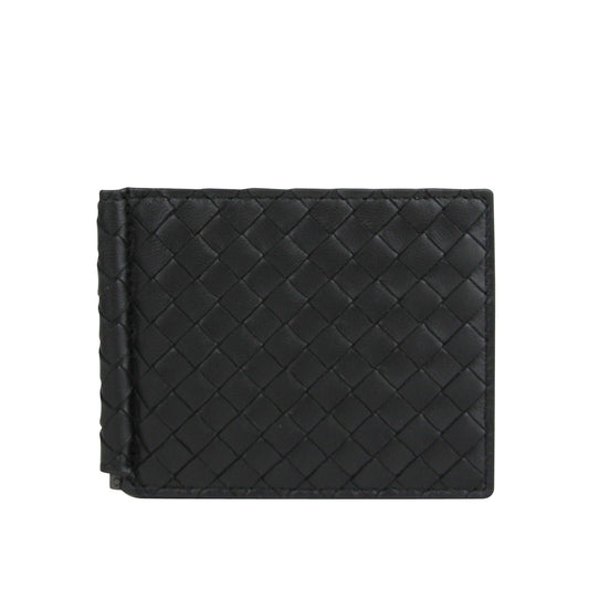 Bottega Veneta Bottega Veneta Men's Intercciaco Black Leather Intercciaco Woven Wallet