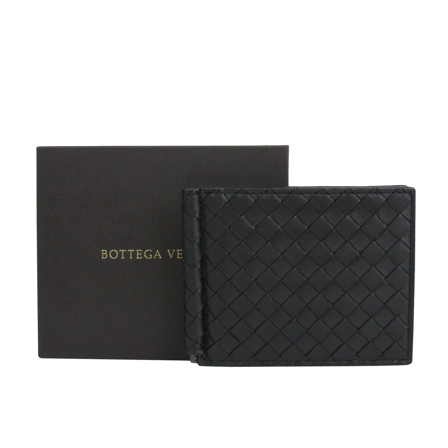 Bottega Veneta Bottega Veneta Men's Intercciaco Black Leather Intercciaco Woven Wallet