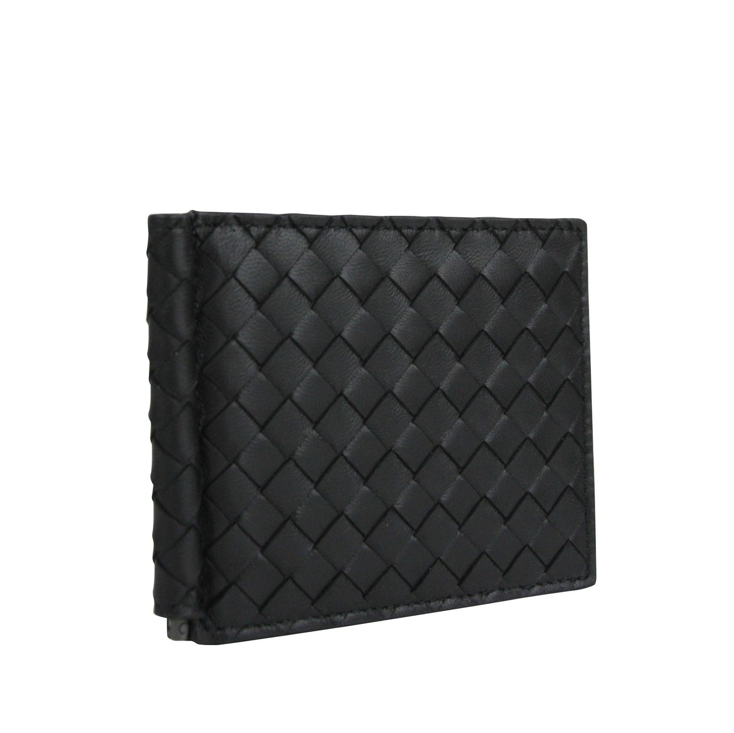 Bottega Veneta Bottega Veneta Men's Intercciaco Black Leather Intercciaco Woven Wallet