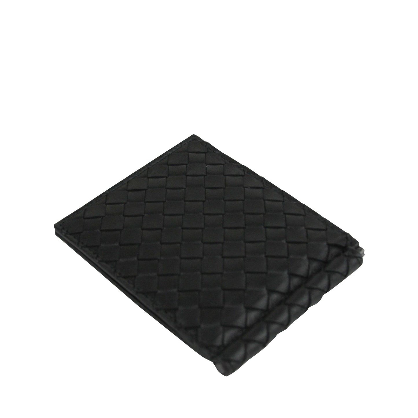 Bottega Veneta Bottega Veneta Men's Intercciaco Black Leather Intercciaco Woven Wallet