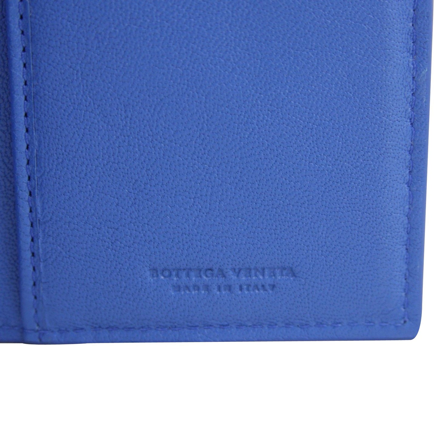 Bottega Veneta Bottega Veneta Men's Intercciaco Blue Leather Woven Long Bifold Wallet