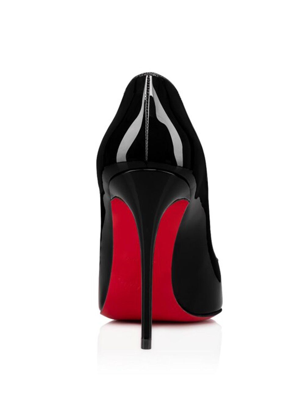 Christian Louboutin Elegant Black Leather Heels with Iconic Red Sole