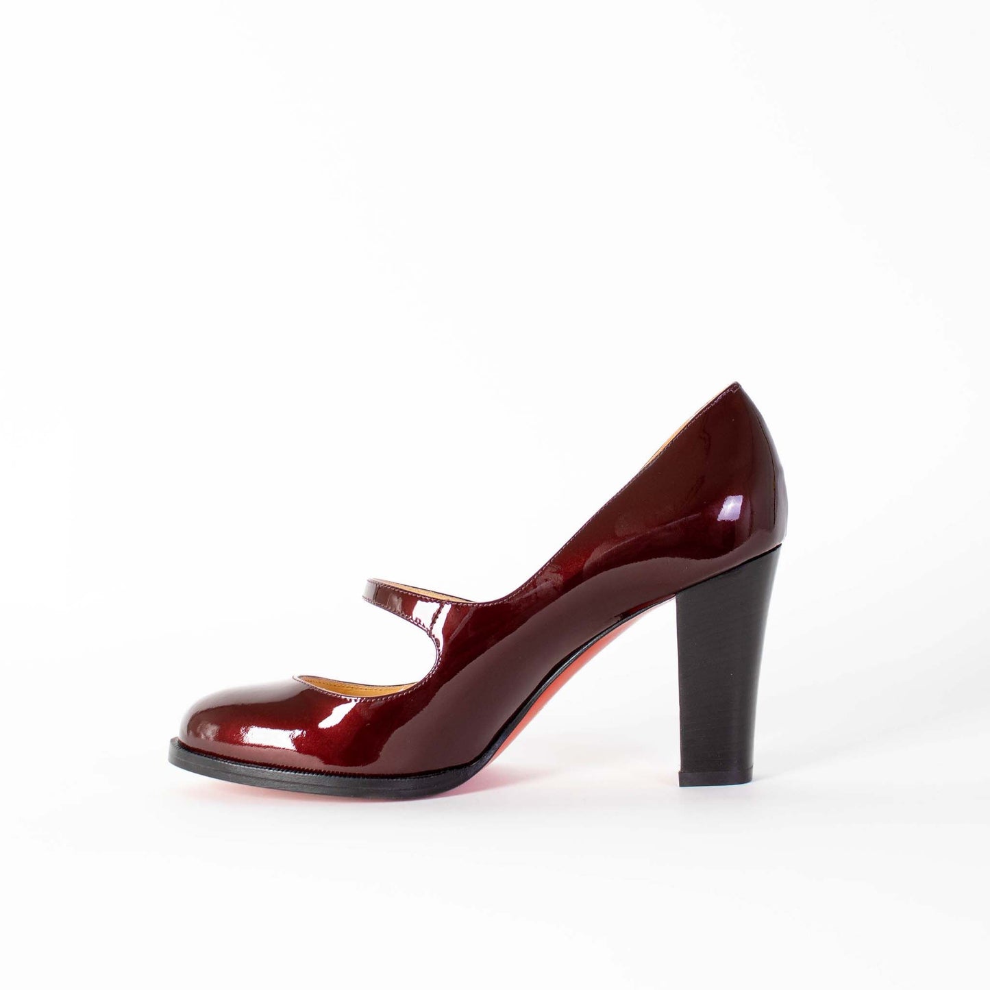 Christian Louboutin Elegant Burgundy Patent Leather Pumps