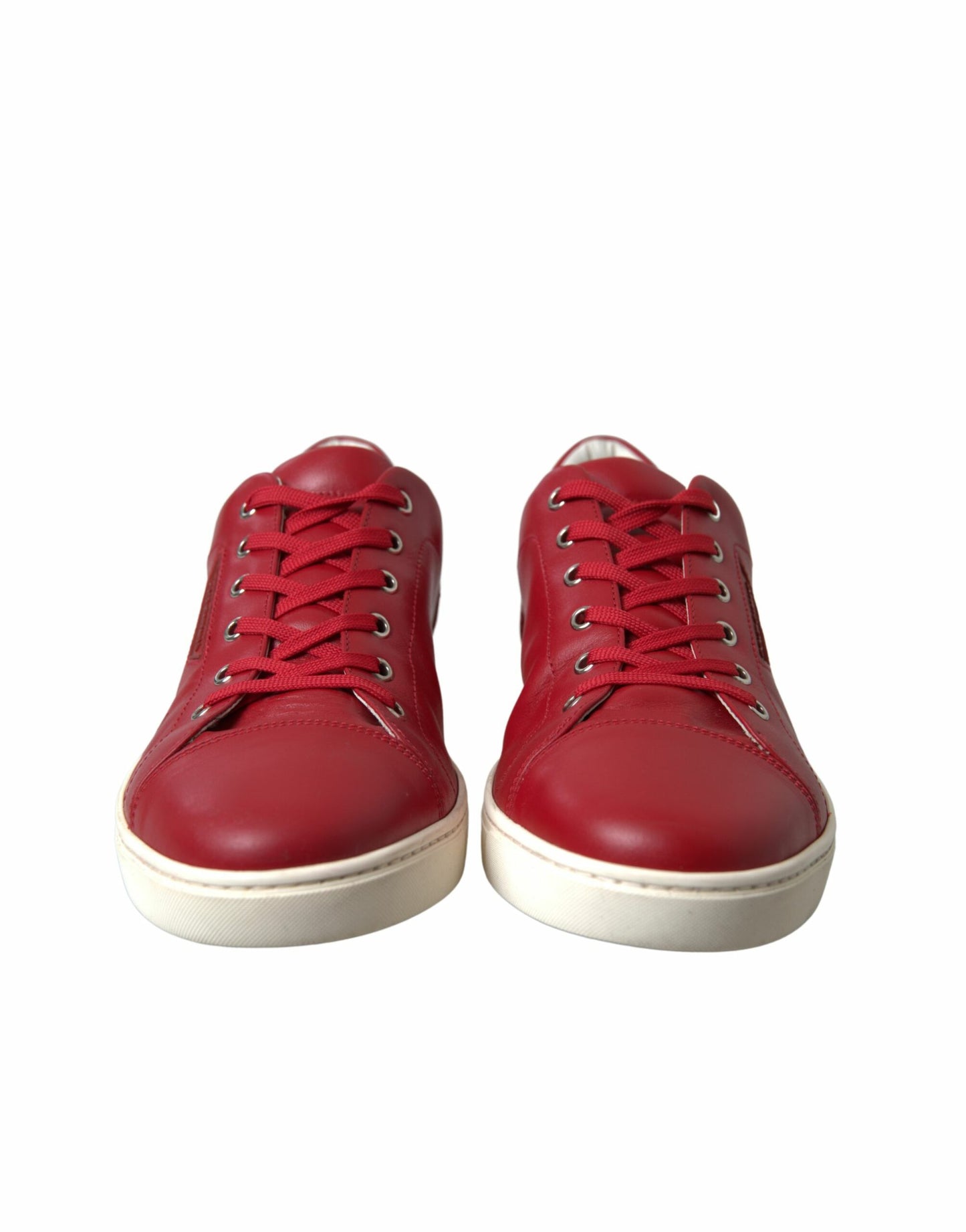 Dolce & Gabbana Elegant Red Leather Low Top Sneakers