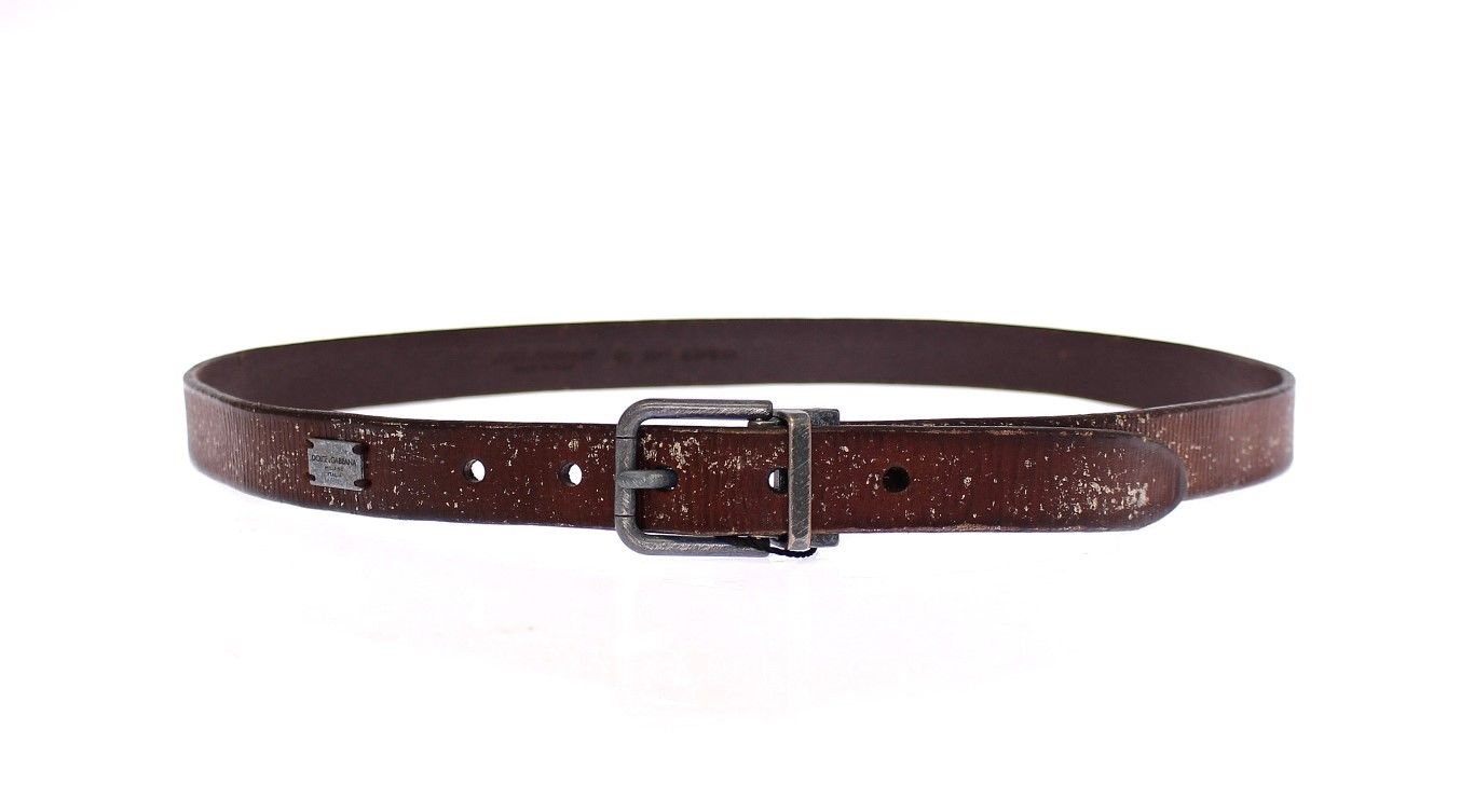 Dolce & Gabbana Elegant Italian Leather Belt in Rich Brown