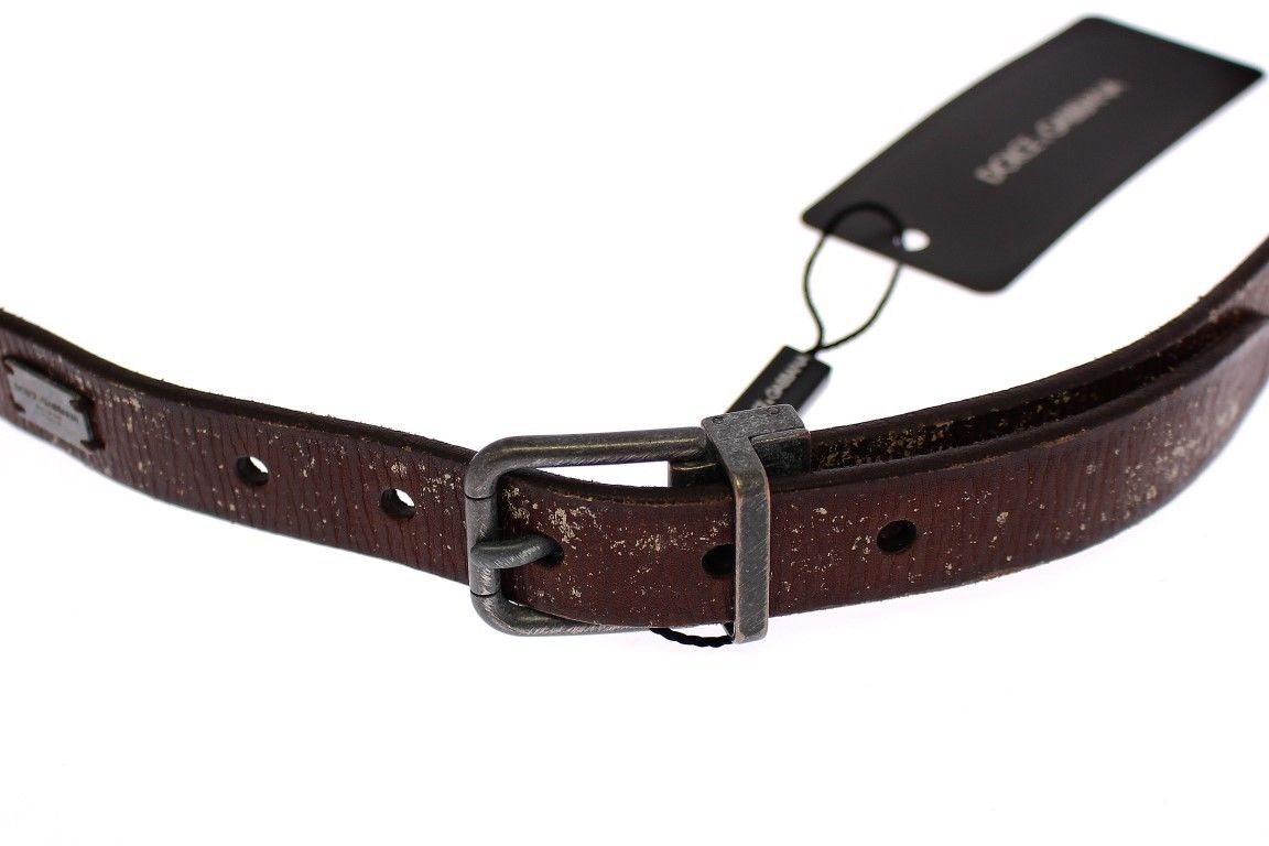 Dolce & Gabbana Elegant Italian Leather Belt in Rich Brown