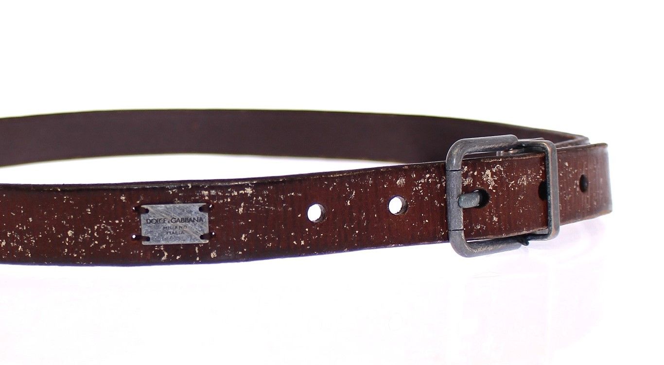 Dolce & Gabbana Elegant Italian Leather Belt in Rich Brown