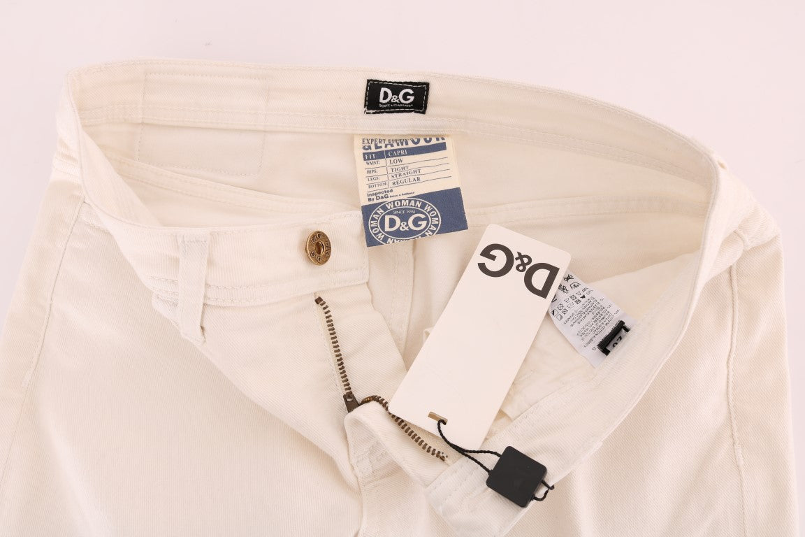 Dolce & Gabbana Elegant White Regular Fit Jeans