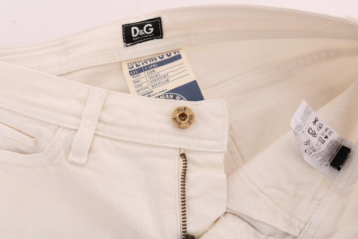 Dolce & Gabbana Elegant White Regular Fit Jeans