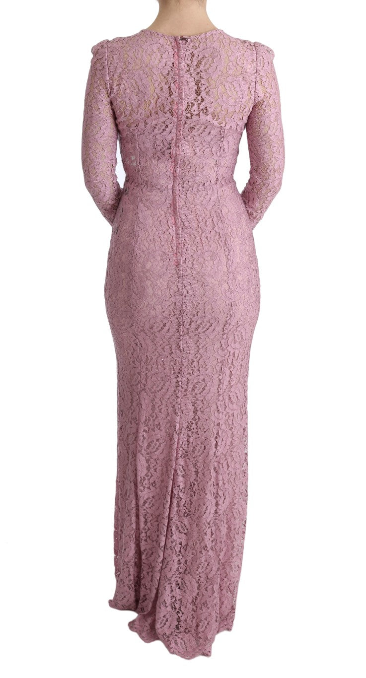 Dolce & Gabbana Elegant Pink Long Sleeve Sheath Dress