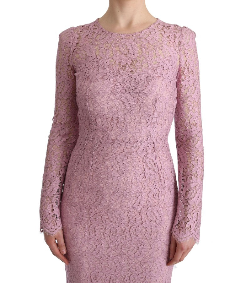 Dolce & Gabbana Elegant Pink Long Sleeve Sheath Dress