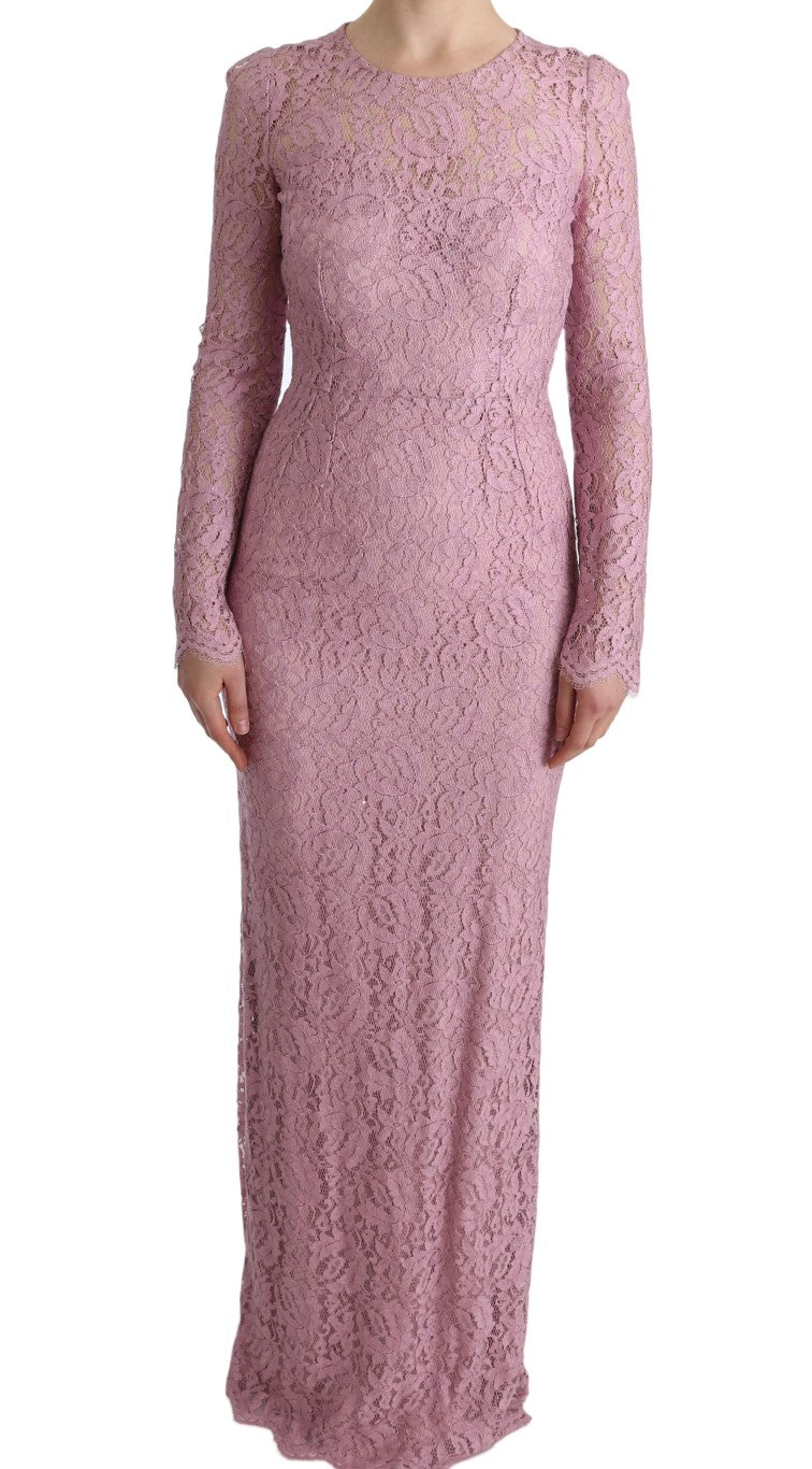 Dolce & Gabbana Elegant Pink Long Sleeve Sheath Dress