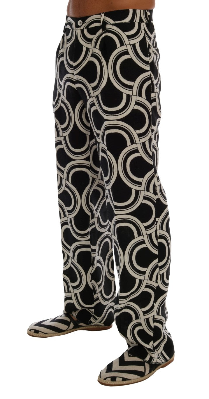 Dolce & Gabbana Sleek Patterned Slim-Fit Trousers