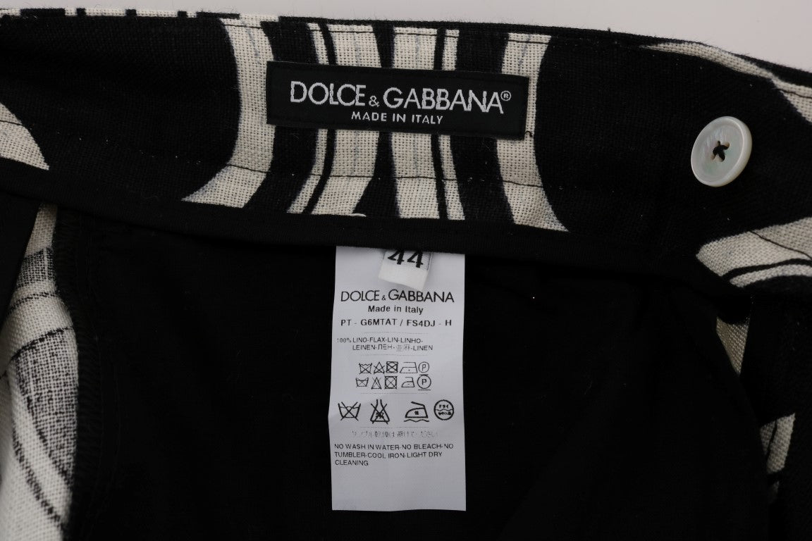 Dolce & Gabbana Sleek Patterned Slim-Fit Trousers