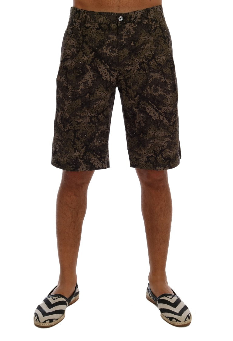 Dolce & Gabbana Chic Military Pattern Cotton Shorts