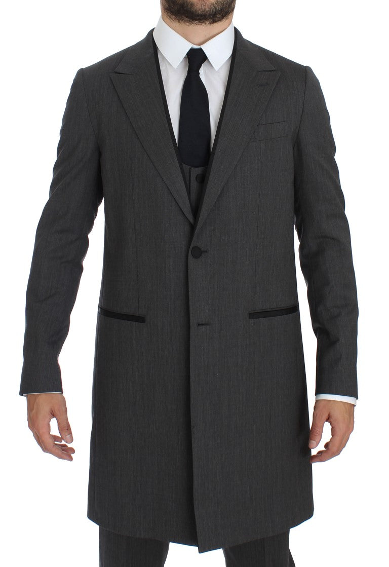 Dolce & Gabbana Elegant Gray Wool Stretch 3-Piece Suit