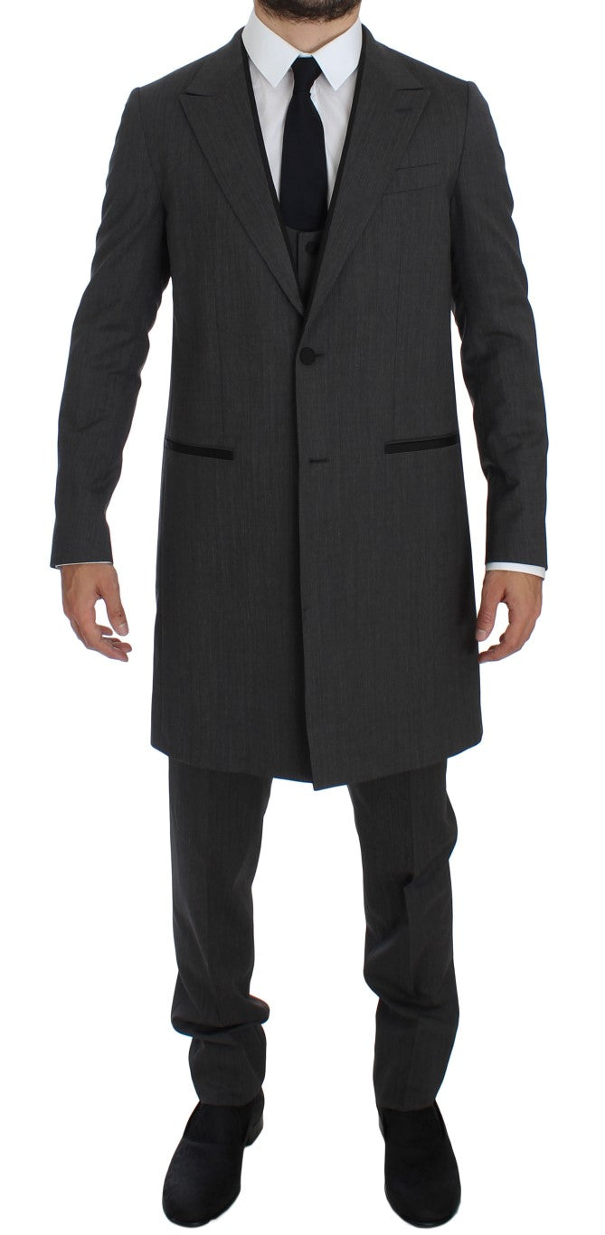 Dolce & Gabbana Elegant Gray Wool Stretch 3-Piece Suit