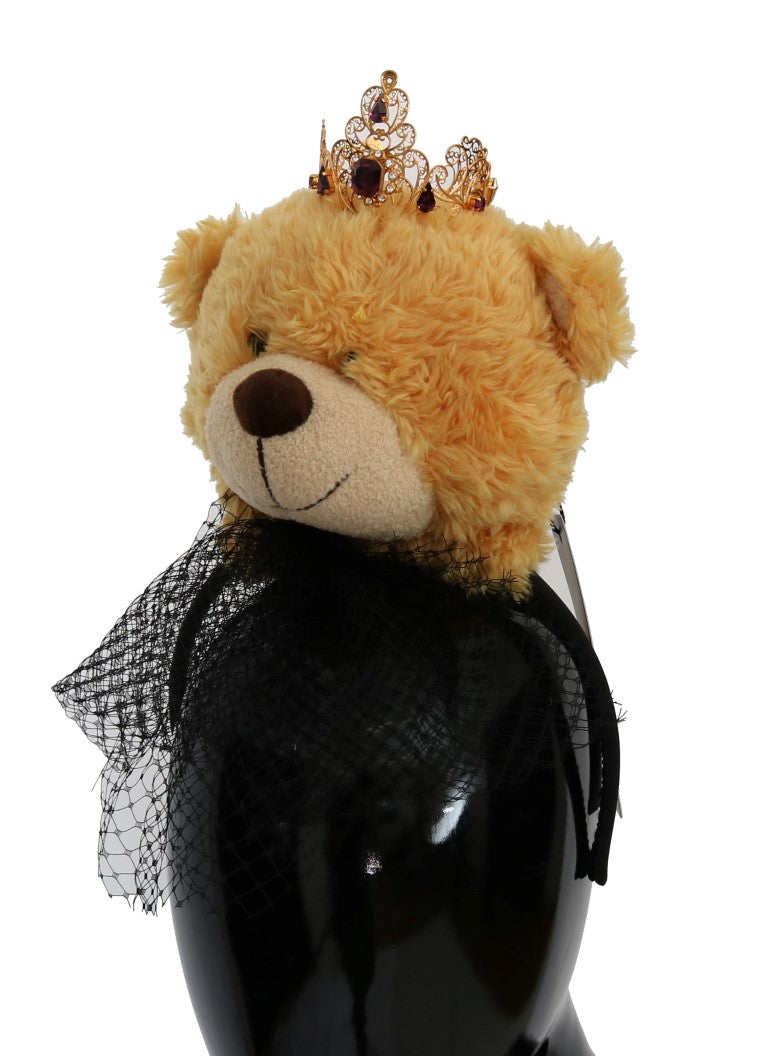 Dolce & Gabbana Teddy Bear Gold Crown Crystal Hairband