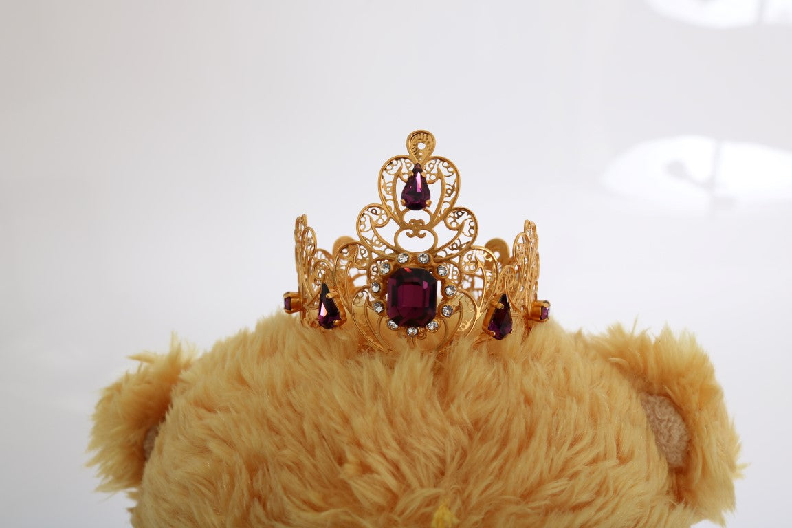 Dolce & Gabbana Teddy Bear Gold Crown Crystal Hairband