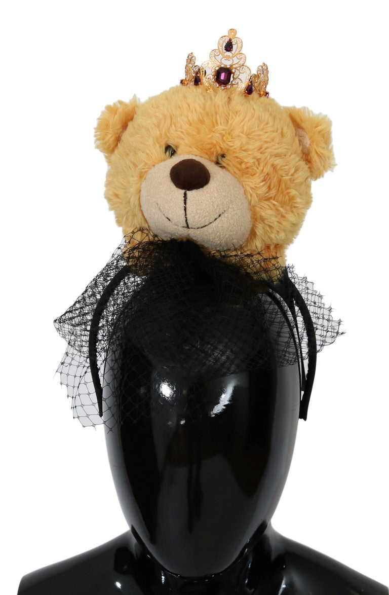 Dolce & Gabbana Teddy Bear Gold Crown Crystal Hairband