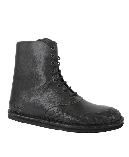 Bottega Veneta Bottega Veneta Men's Dark Gray Leather Side Zipper Boots