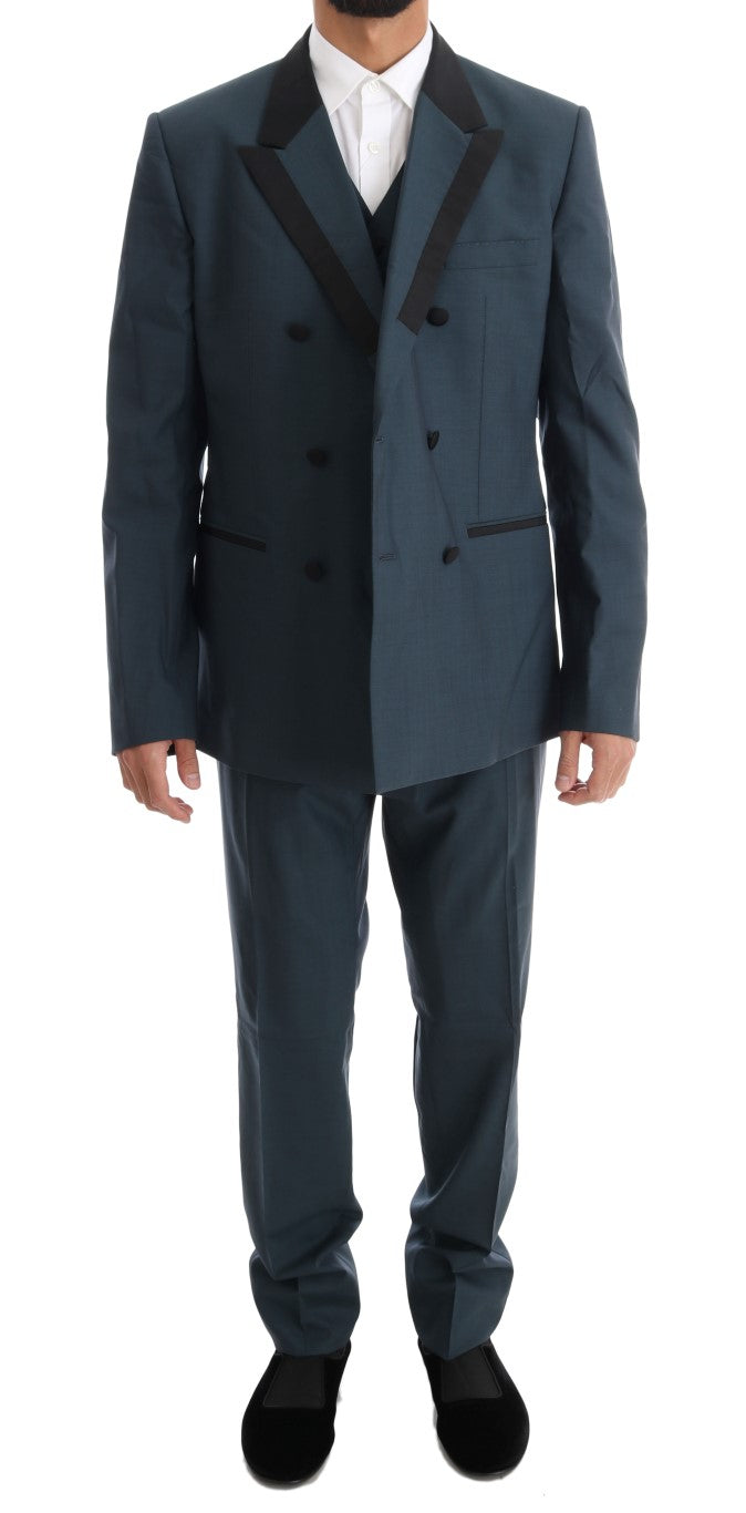 Dolce & Gabbana Elegant Blue Wool Silk Men's Suit