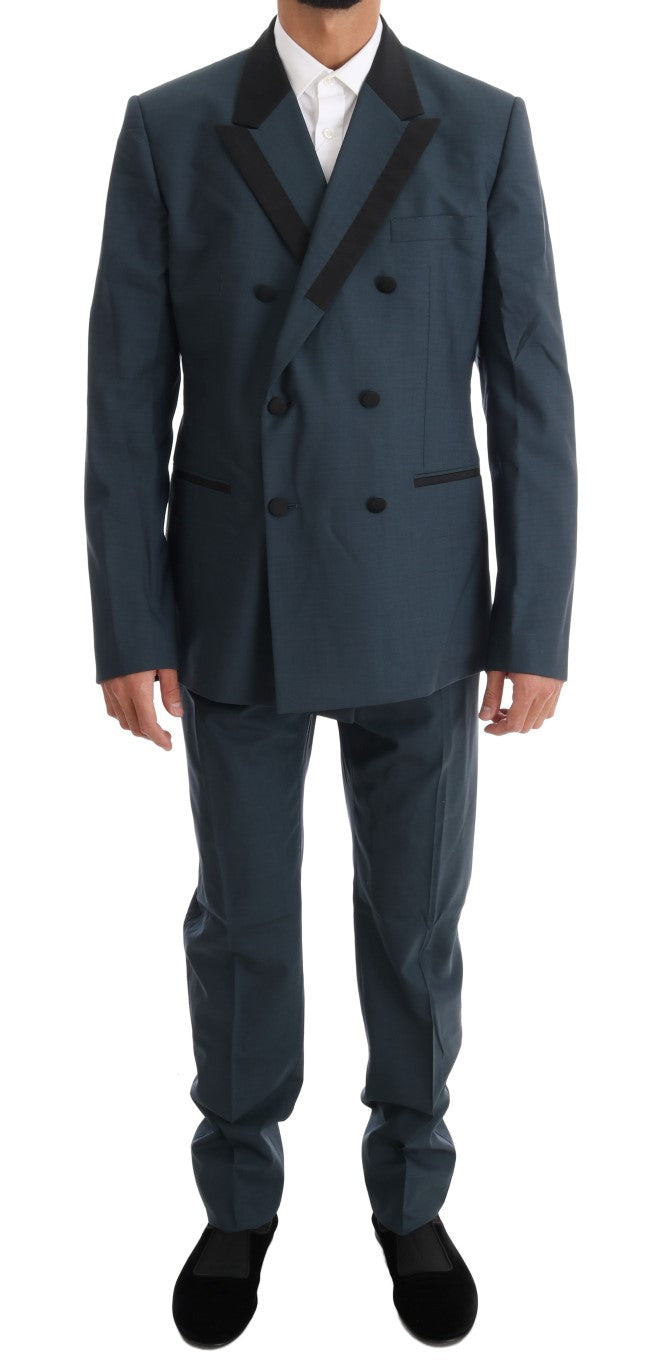 Dolce & Gabbana Elegant Blue Wool Silk Men's Suit