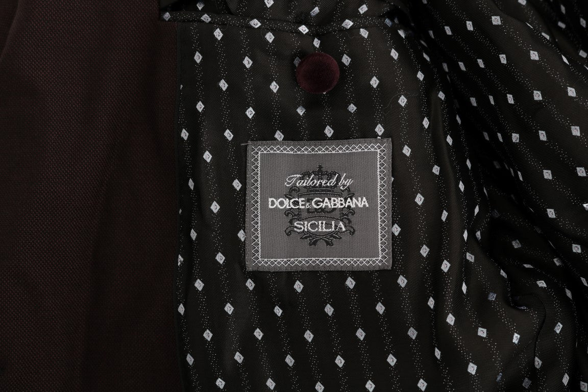 Dolce & Gabbana Bordeaux Sicilia Tuxedo - Opulent 3-Piece Suit