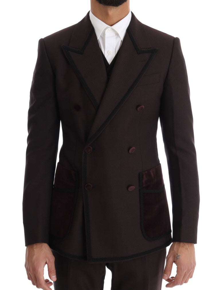 Dolce & Gabbana Bordeaux Sicilia Tuxedo - Opulent 3-Piece Suit