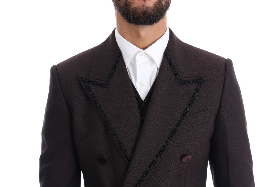 Dolce & Gabbana Bordeaux Sicilia Tuxedo - Opulent 3-Piece Suit