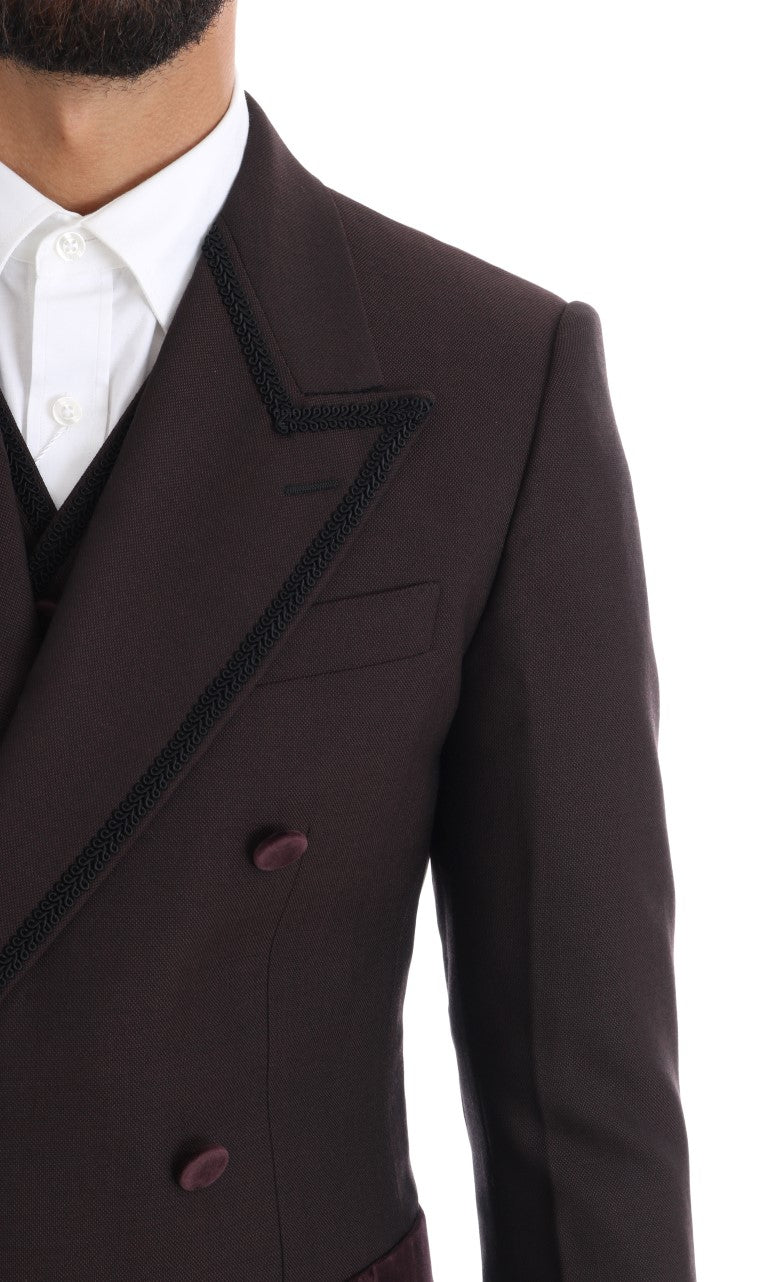 Dolce & Gabbana Bordeaux Sicilia Tuxedo - Opulent 3-Piece Suit