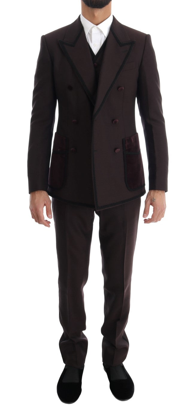 Dolce & Gabbana Bordeaux Sicilia Tuxedo - Opulent 3-Piece Suit