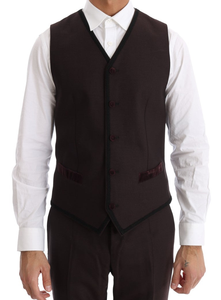 Dolce & Gabbana Bordeaux Sicilia Tuxedo - Opulent 3-Piece Suit