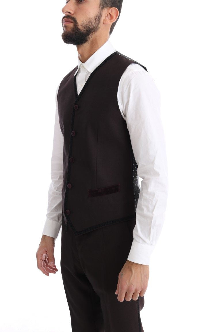 Dolce & Gabbana Bordeaux Sicilia Tuxedo - Opulent 3-Piece Suit