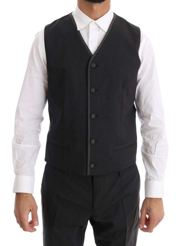 Dolce & Gabbana Elegant Gray Double Breasted Wool Suit