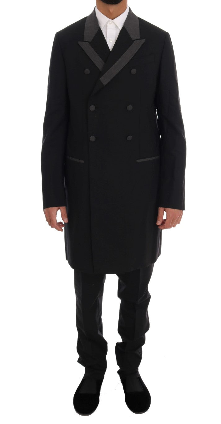 Dolce & Gabbana Elegant Black Double Breasted Wool Suit